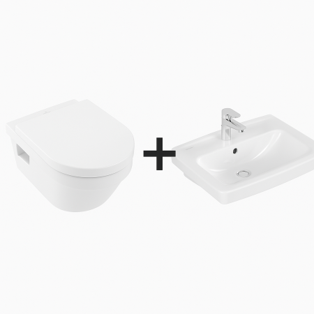 Villeroy&Boch Zestaw Newo Miska WC + Umywalka 4675R001 + 4A926001