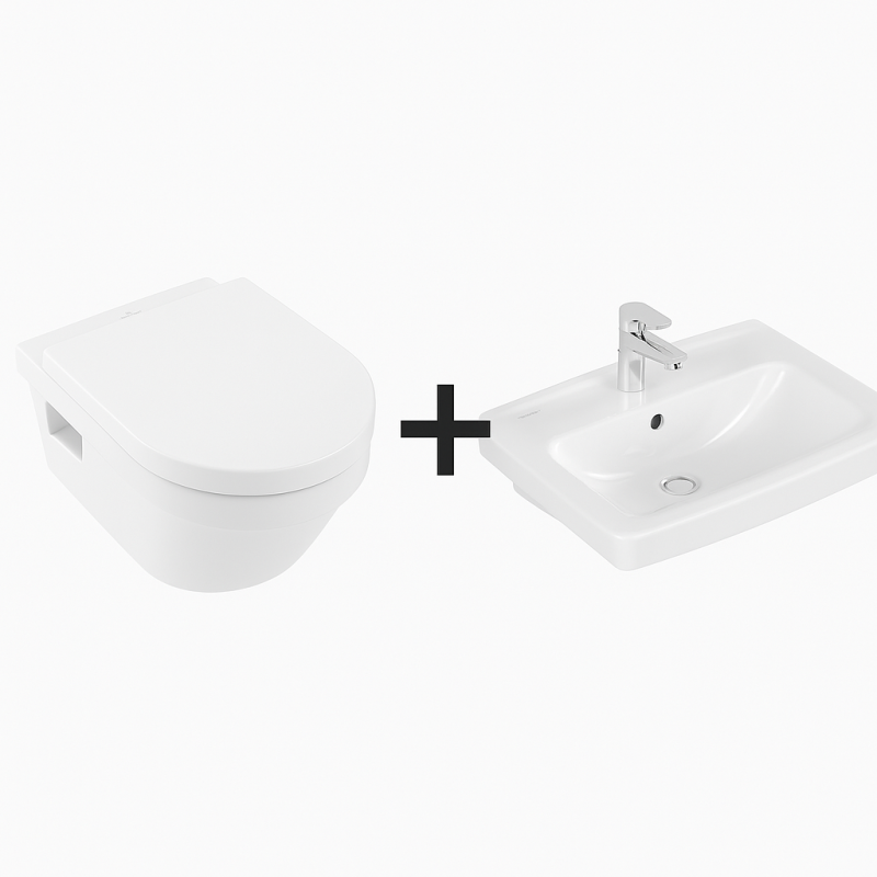 Villeroy&Boch Zestaw Newo Miska WC + Umywalka 4675R001 + 4A926001