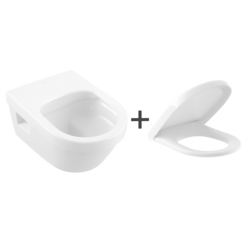 Villeroy & Boch NEWO 4675R001 + 8M58S101 miska WC z deską wolnoopadają