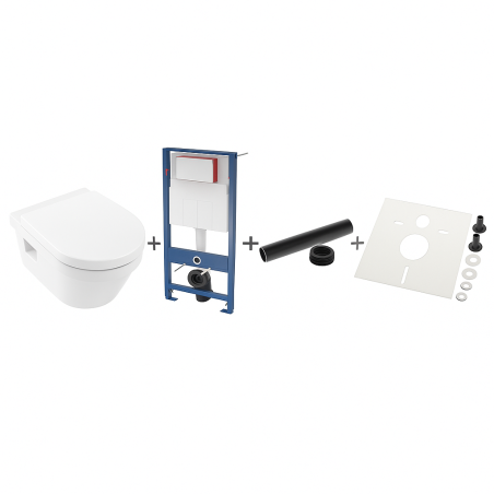 Villeroy & Boch NEWO zestaw WC 6 w 1 stelaż deska przycisk 4675R001