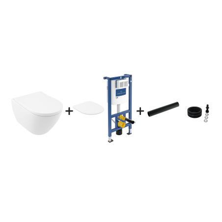 Villeroy&Boch ZESTAW 4 w 1 Stelaż + miska + deska 5614R0R1 / 92242700
