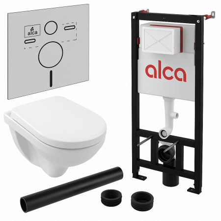 ZESTAW 3 w 1 Villeroy&Boch O.novo Miska WC + deska + stelaż + rura