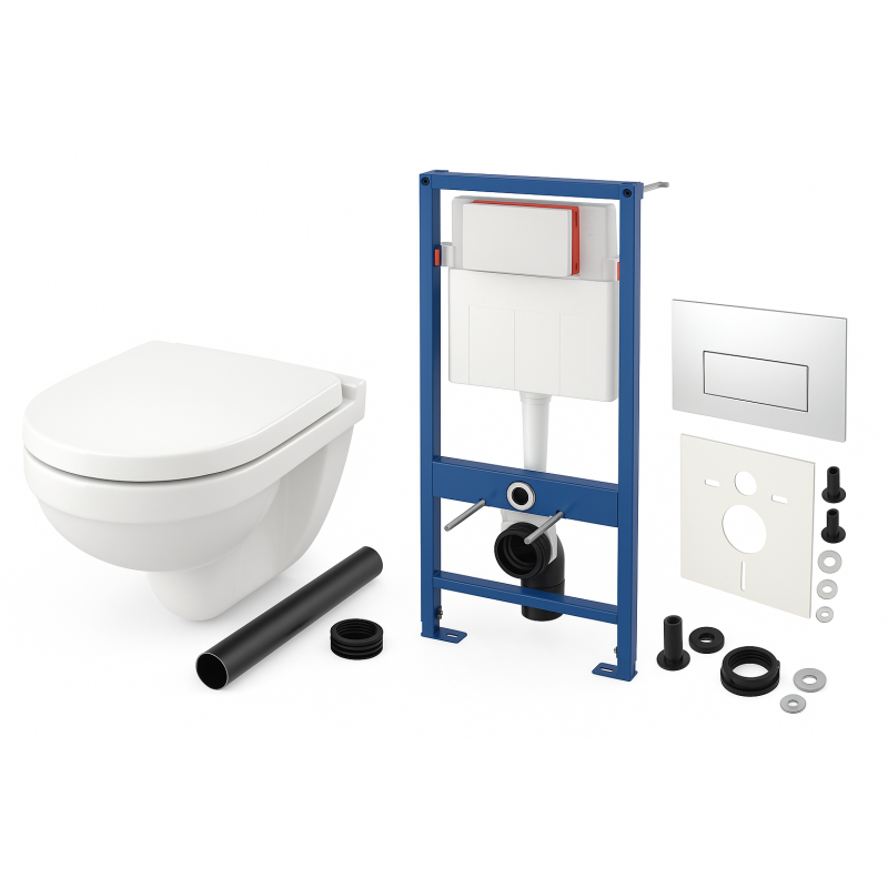 Villeroy&Boch ZESTAW 6 w 1 Miska WC O.novo + stelaż 5688HR01