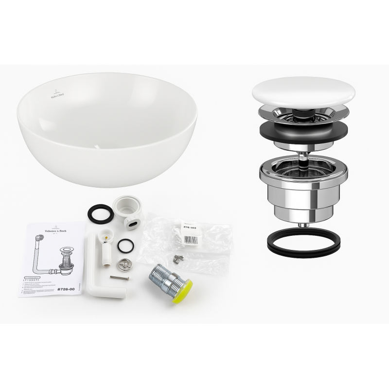 Villeroy&Boch ZESTAW 3 w 1 Umywalka ARTIS 43 cm + korek + syfon