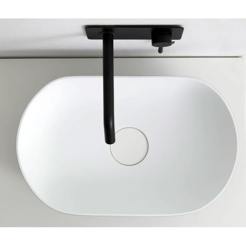 Bernstein O-541 umywalka nablatowa Solid Stone biało-szara matowa 53,5