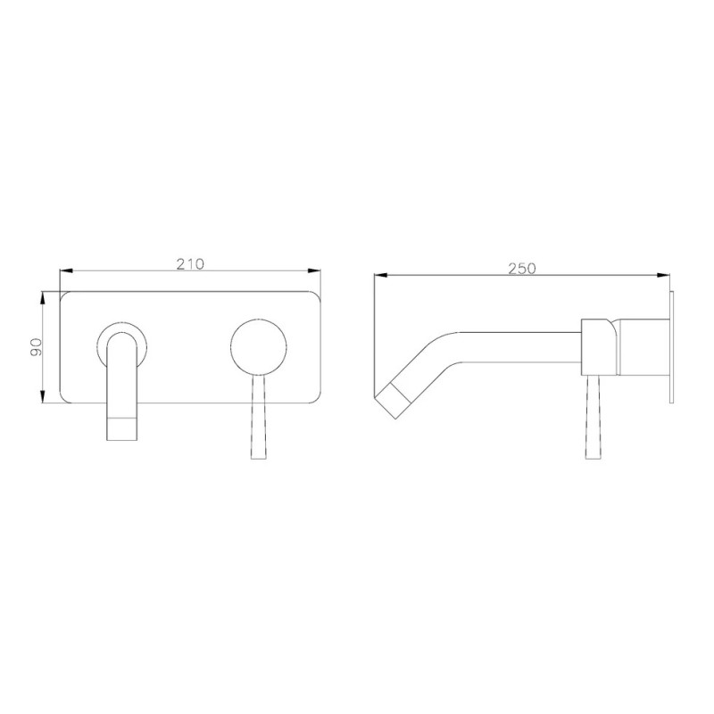 Bernstein XX0539C bateria umywalkowa ścienna podtynkowa 2-otworowa chr