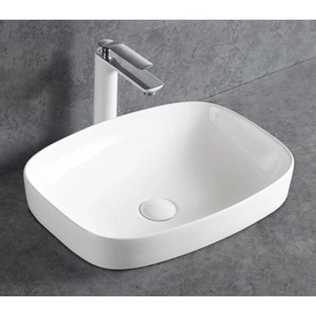 Bernstein KW8083 umywalka nablatowa ceramiczna 50x38 cm biały połysk z