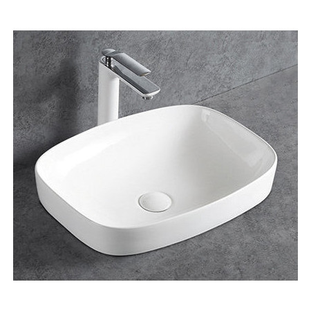 Bernstein KW8083 umywalka nablatowa ceramiczna 50x38 cm biały połysk z