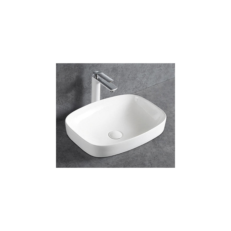 Bernstein KW8083 umywalka nablatowa ceramiczna 50x38 cm biały połysk z
