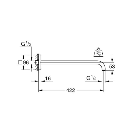 Grohe Rainshower 26145000 — ramię prysznicowe 422 mm chrom
