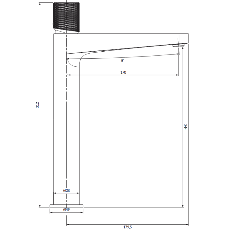 Omnires Contour CT8012CR — bateria umywalkowa stojąca chrom