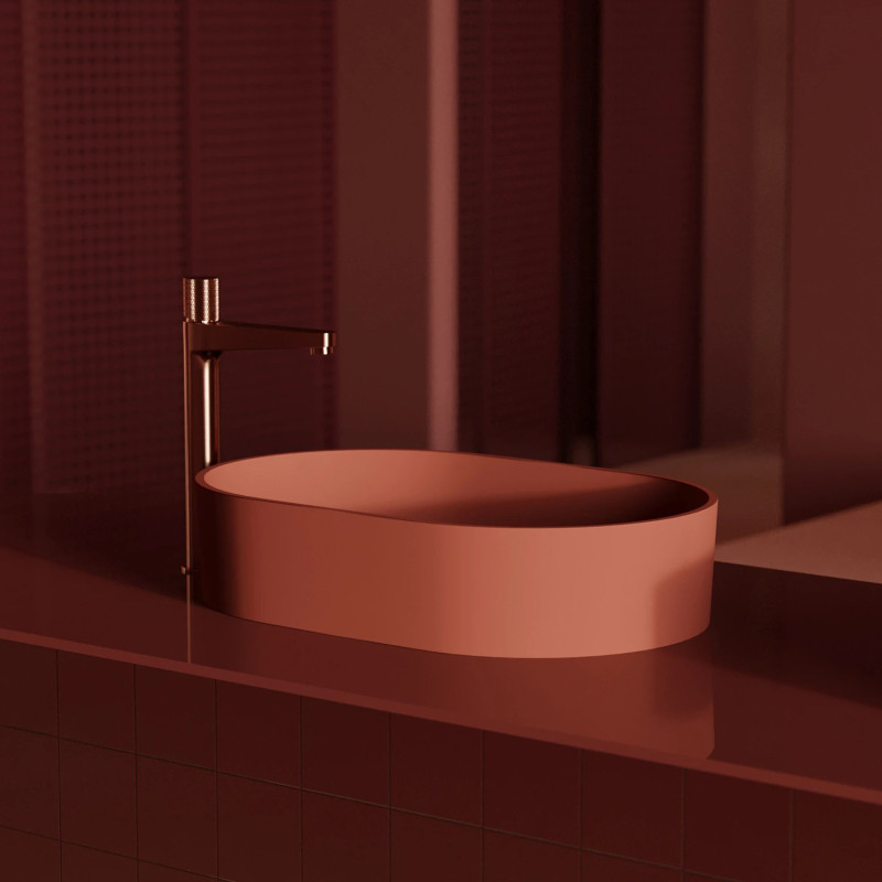 Omnires Contour CT8012CPB — bateria umywalkowa stojąca miedź szczotkow