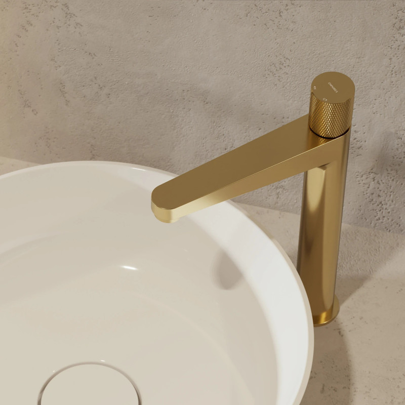 Omnires Contour CT8012GLB — bateria umywalkowa stojąca złoto szczotkow