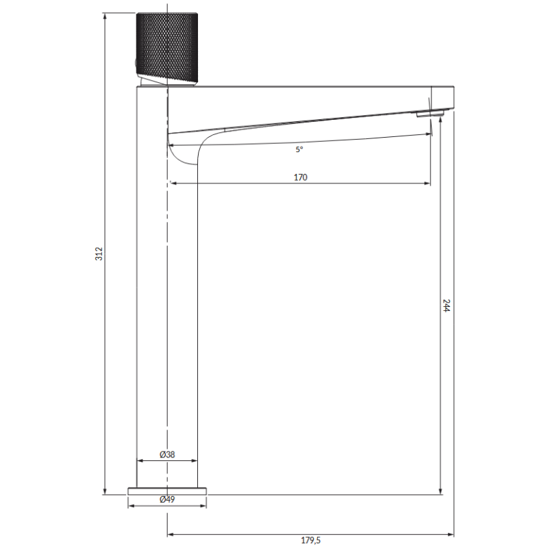 Omnires Contour CT8012GLB — bateria umywalkowa stojąca złoto szczotkow