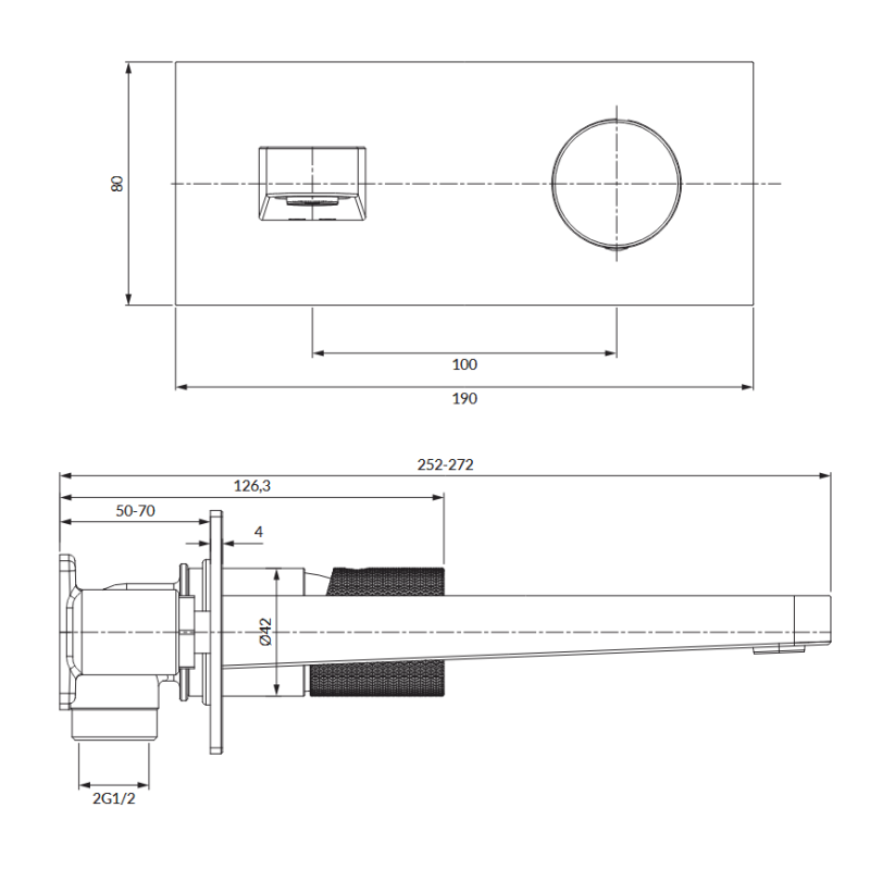 Omnires Contour CT8015AT — bateria umywalkowa podtynkowa antracyt