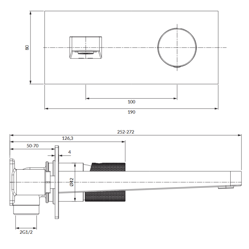 Omnires Contour CT8015GLB — bateria umywalkowa podtynkowa złoto szczot