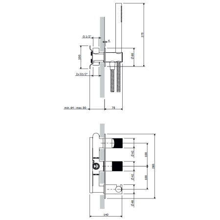 Omnires Contour CT8035-1AT — bateria prysznicowo-wannowa podtynkowa an