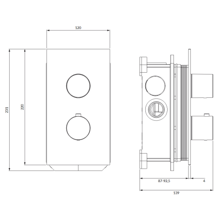 Omnires Contour CT8036CR – bateria prysznicowo-wannowa podtynkowa chro