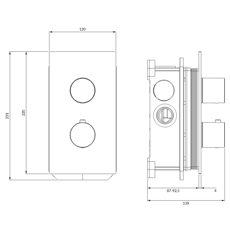 Omnires Contour CT8036CR – bateria prysznicowo-wannowa podtynkowa chro