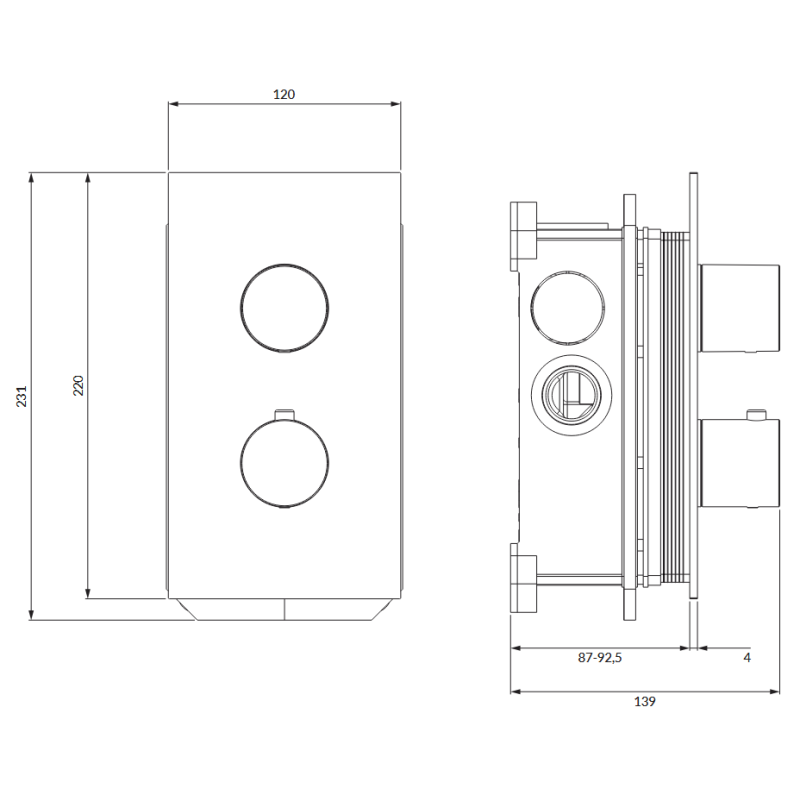 Omnires Contour CT8036CPB – bateria prysznicowo-wannowa podtynkowa mie