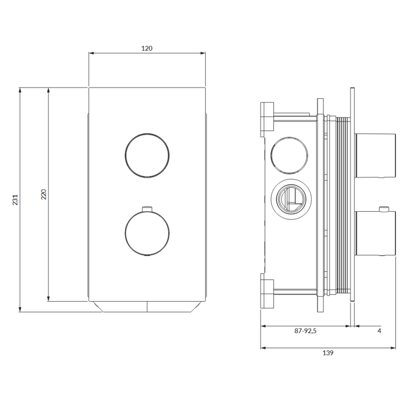 Omnires Contour CT8036GLB — bateria termostatyczna złoty szczotkowany