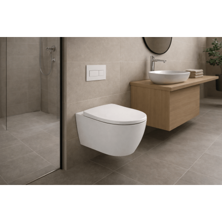 Roca Ona A34H688000 — podwieszana miska WC Rimless + deska