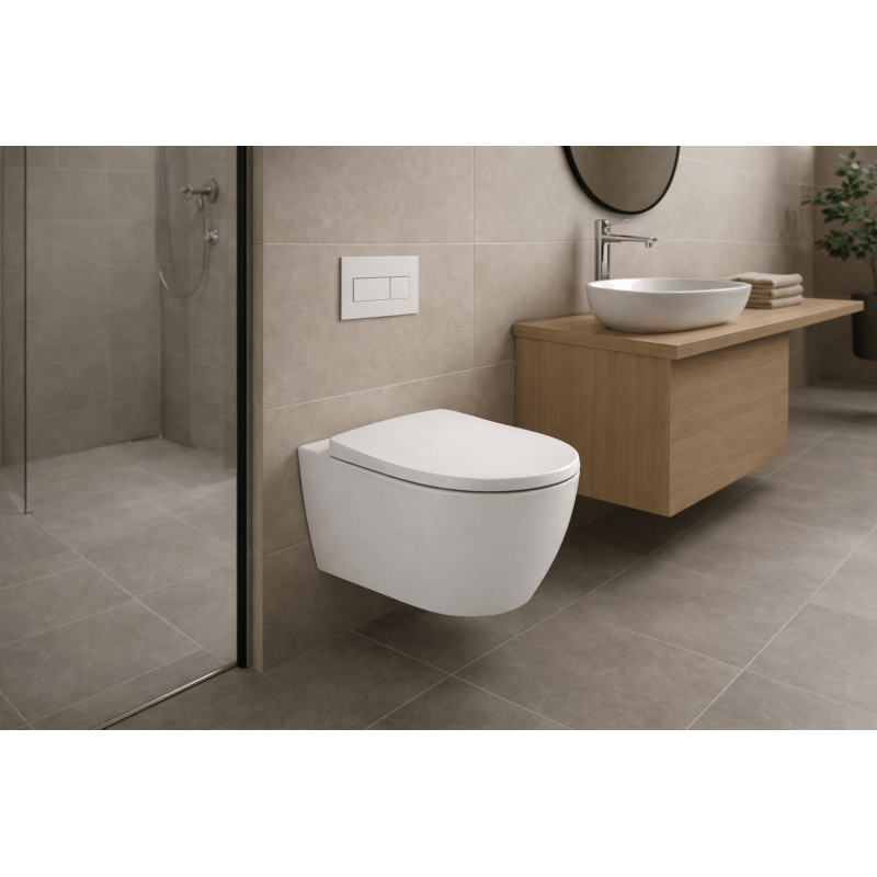Roca Ona A34H688000 — podwieszana miska WC Rimless + deska