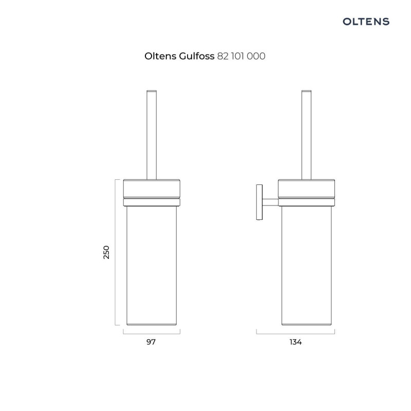 Oltens Gulfoss 82101000 — ścienna szczotka toaletowa biała/chrom