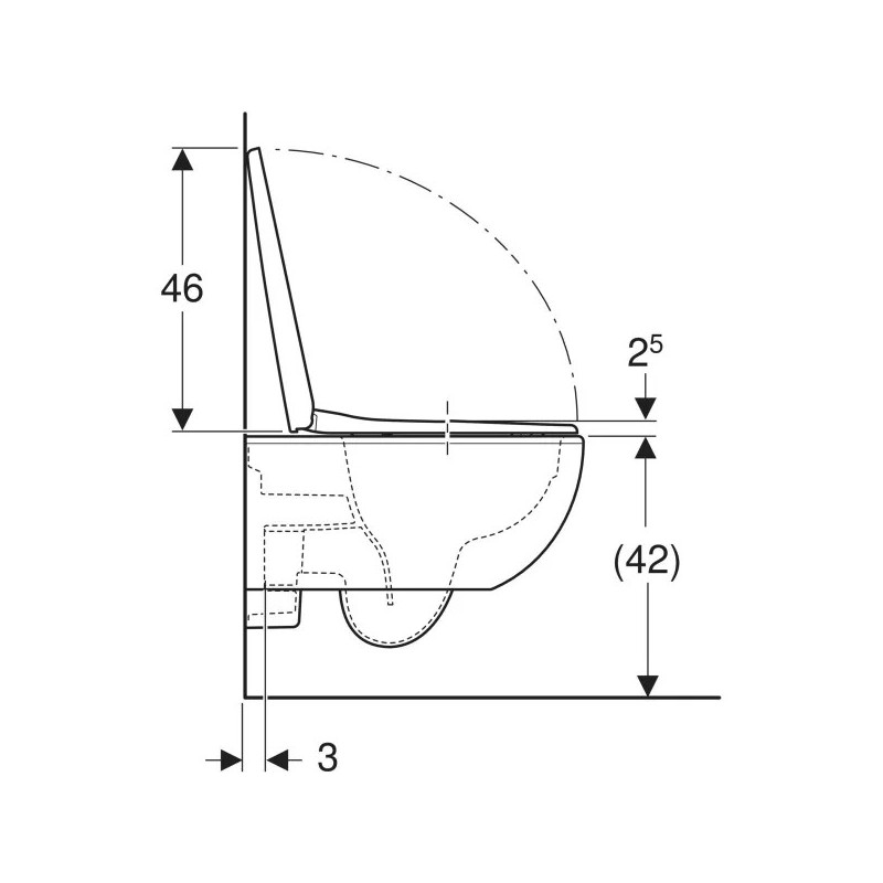 Geberit Selnova Premium 502.793.00.1 — miska WC wisząca 53 cm Rimfree