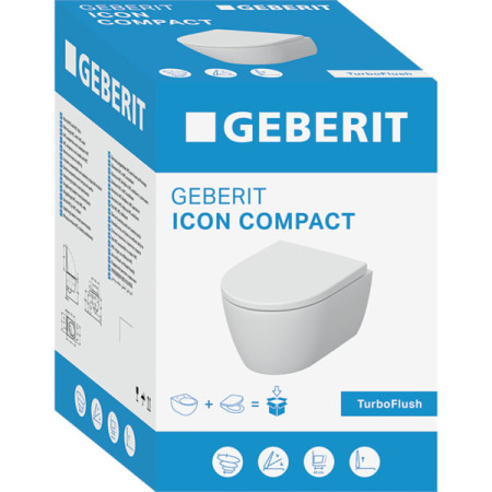Geberit iCon 503.048.00.8 — miska WC wisząca TurboFlush z deską