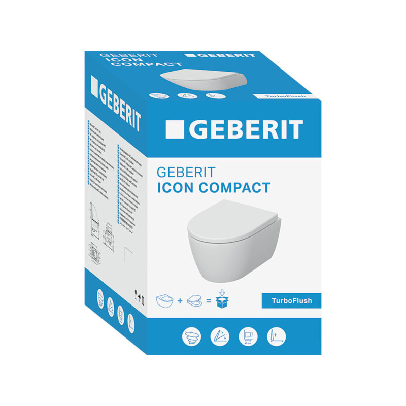 Geberit iCon 503.048.00.8 — miska WC wisząca TurboFlush z deską