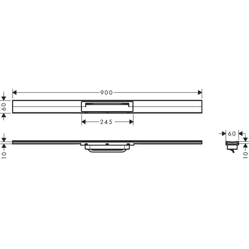 Hansgrohe Raindrain Flex 56045670 — odpływ liniowy 90 cm czarny mat