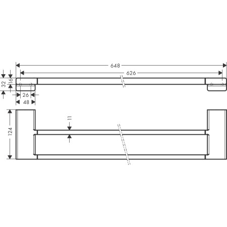 Hansgrohe AddStoris Q 41743000 — wieszak na ręcznik podwójny
