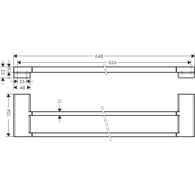 Hansgrohe AddStoris Q 41743000 — wieszak na ręcznik podwójny