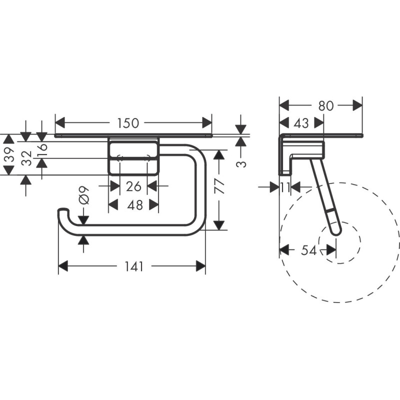 Hansgrohe AddStoris Q 41772000 — uchwyt papier z półką