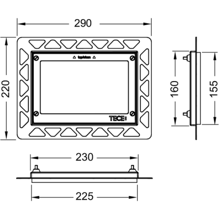 TECE 9240649 — ramka montażowa WC chrom połysk flush
