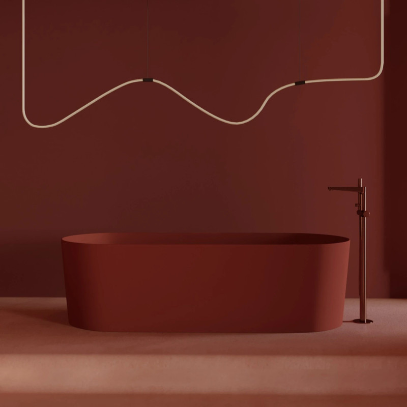 Omnires Contour CT8033CPB — bateria wannowa wolnostojąca miedź