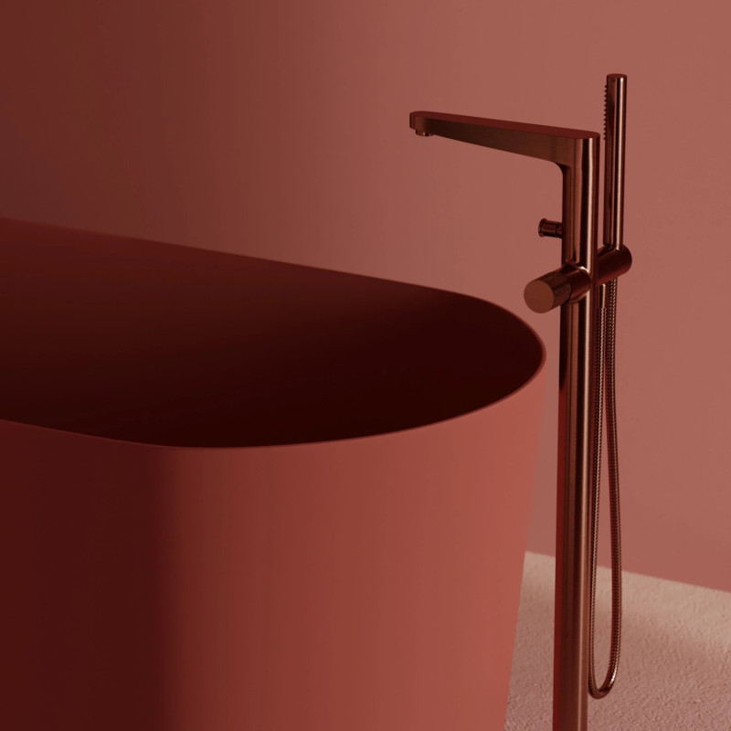 Omnires Contour CT8033CPB — bateria wannowa wolnostojąca miedź