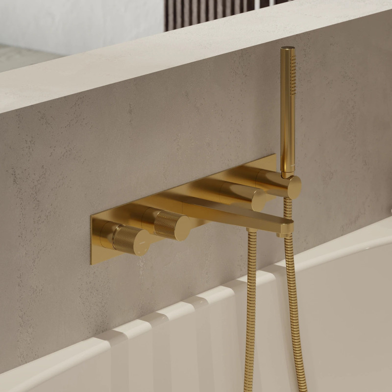 Omnires Contour CT8037-1GLB — bateria wannowa 5-otworowa złoty