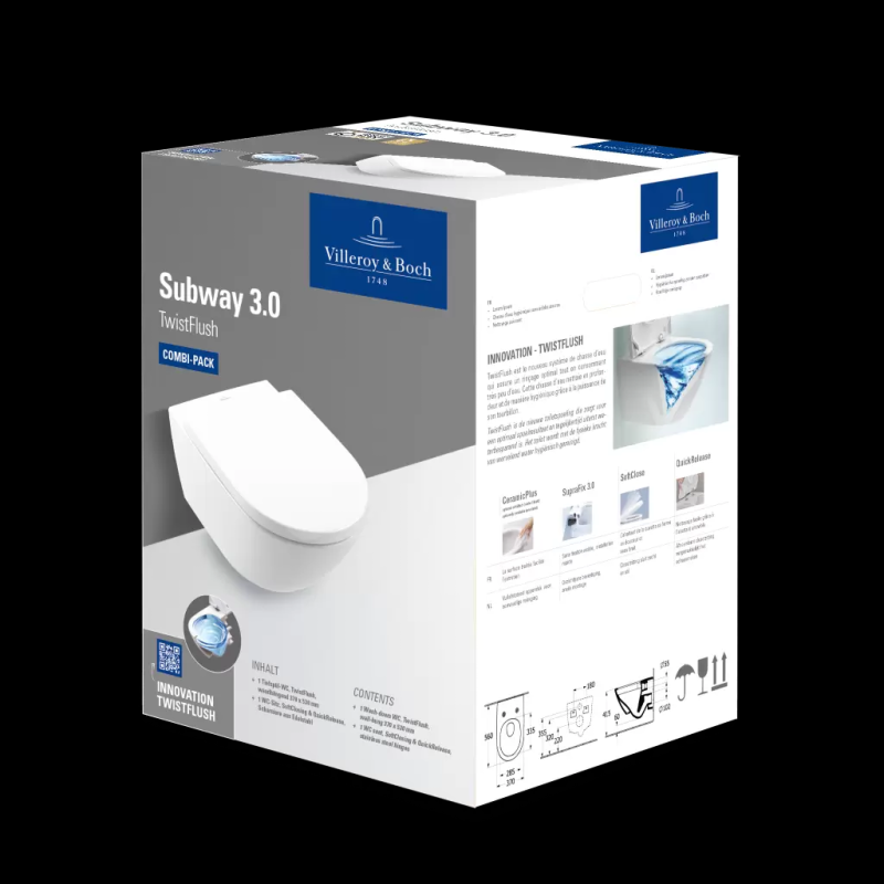 Villeroy&Boch Subway 3.0 Miska WC TwistFlush CeramicPlus 4670TSR1