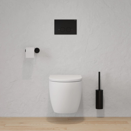 Omnires STFWC1M-RBLM — stelaż WC + przycisk Minimal czarny mat