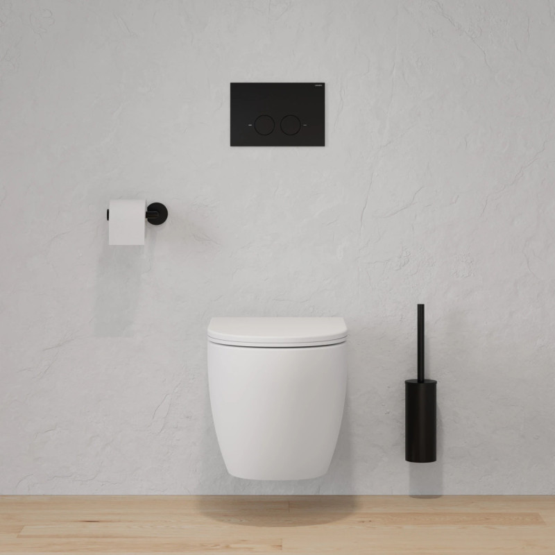 Omnires STFWC1M-RBLM — stelaż WC + przycisk Minimal czarny mat