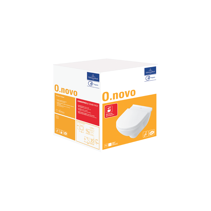 Villeroy&Boch O.novo Miska wisząca WC z deską CombiPack biała 5660H101