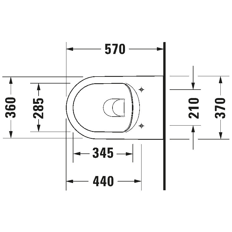 Duravit ME by Starck 45290900A1 — WC wiszące 57 cm z deską