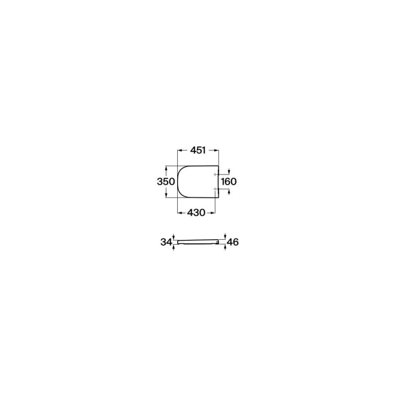 Roca Gap Square A80147200B — deska sedesowa wolnoopadająca
