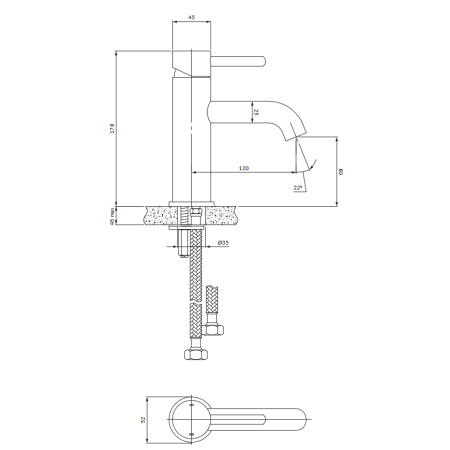 Omnires Y bateria umywalkowa medium chrom Y1210STCR