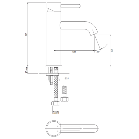 Omnires Y Y1213MAXCR bateria umywalkowa chrom połysk