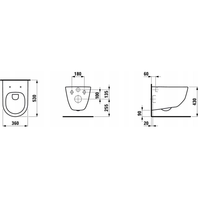 Laufen Pro A H8669560000001 — podwieszana miska WC Rimless z deską