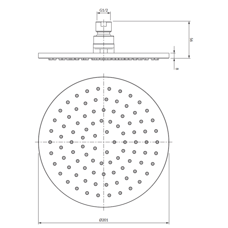 Omnires WG120CR deszczownica 20 cm chrom