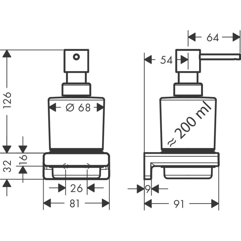 Hansgrohe AddStoris Q 41745340 dozownik mydła czarny chrom szczotkowan